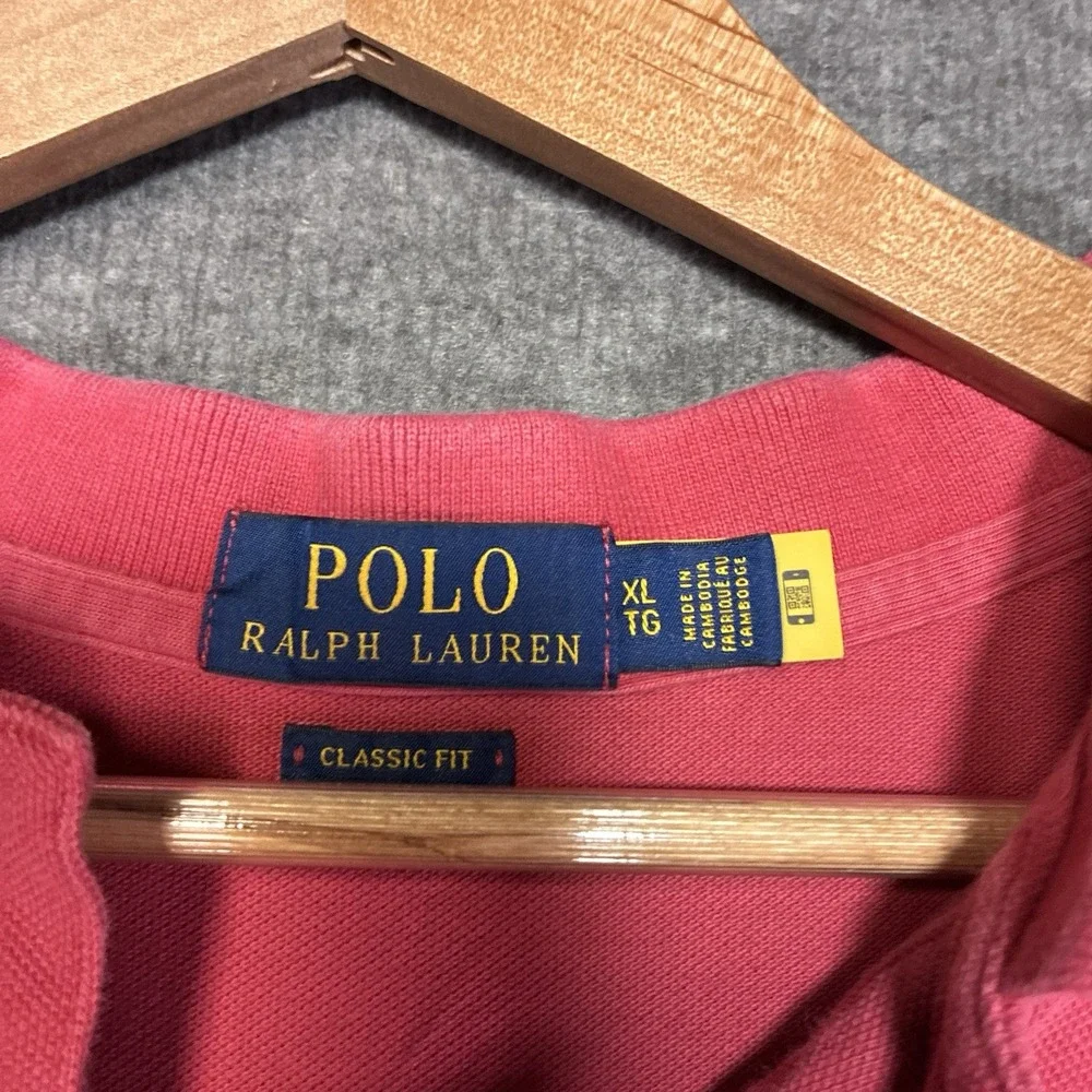 Polo Ralph Lauren Shirt Mens XL Red‎ Pony Golf Rugby Faded Y2K Baller Cotton